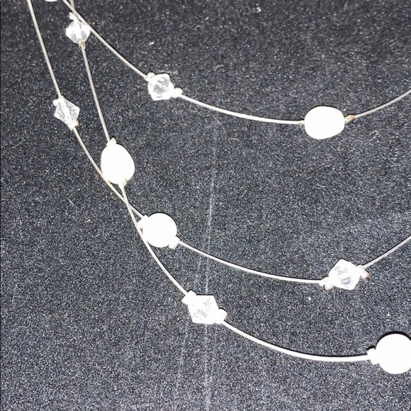 Multi Strand Wire Bead & Faux Pearls w/Clear Beads - Picture 4 of 5